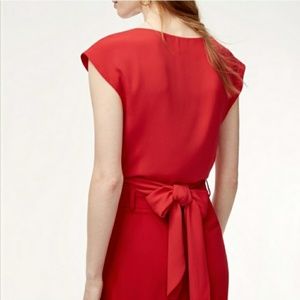 BABATON Aziza Red Wrap Tie Waist Blouse M